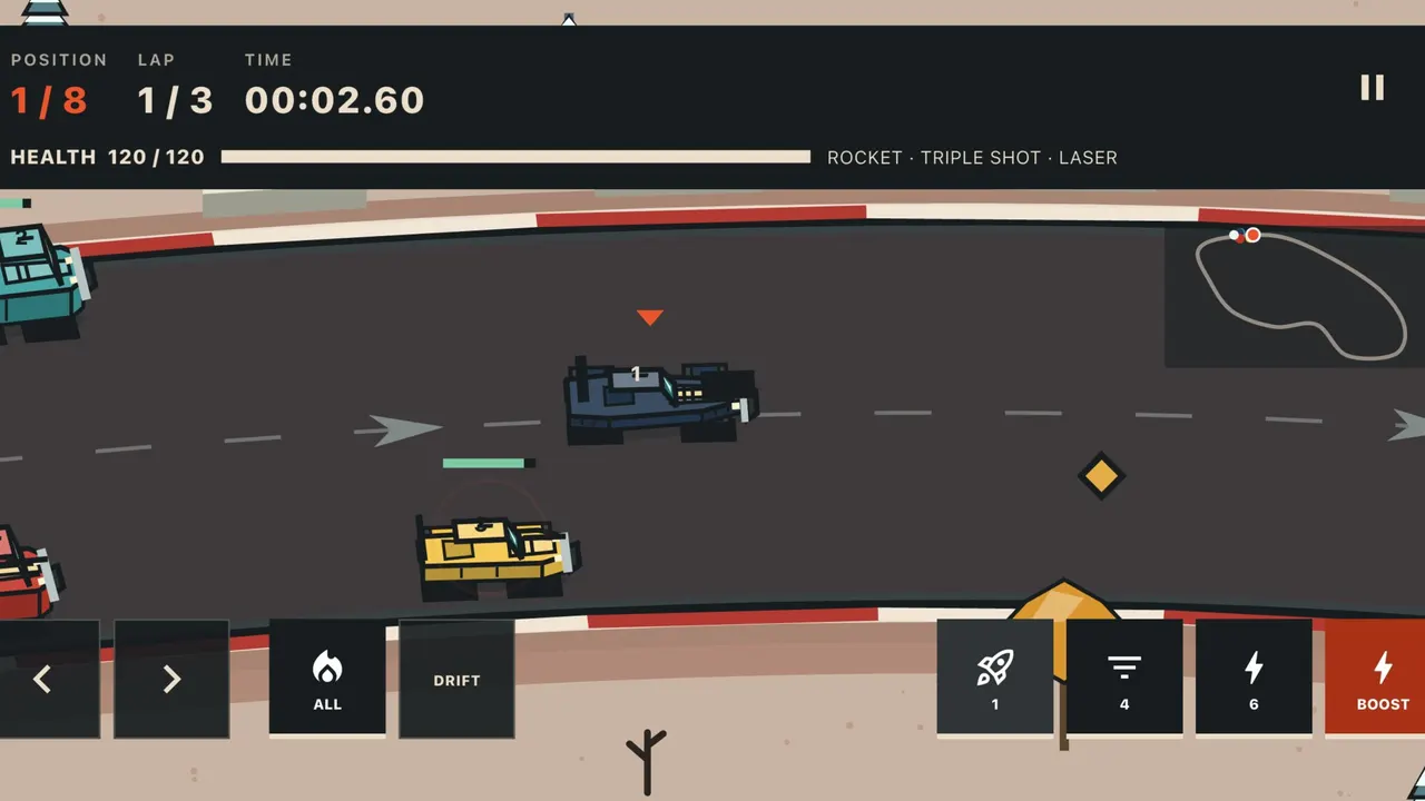Championship race with eight cars