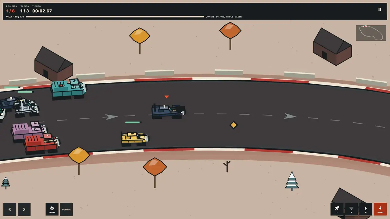 Carrera del campeonato con ocho autos